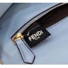 Fendi Baguette Chain Midi Bag In Blue Nappa Leather