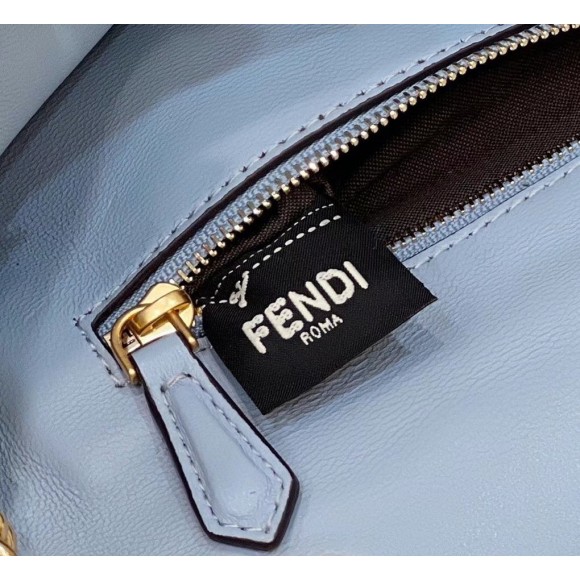 F**di baguette chain midi bag in blue nappa leather