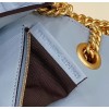 Fendi Baguette Chain Midi Bag In Blue Nappa Leather