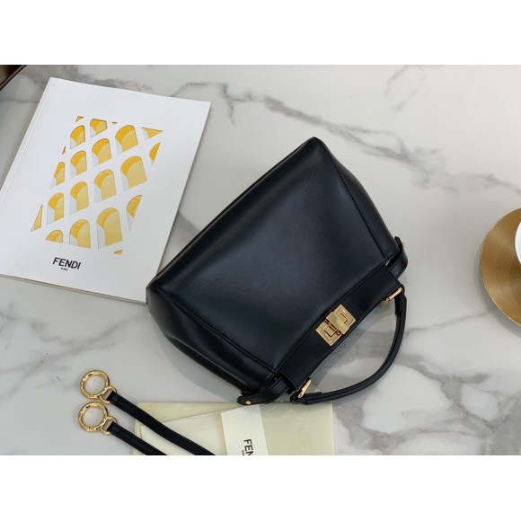 F**di peekaboo mini bag in black nappa leather