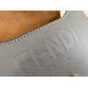 Fendi Moonlight Saddle Bag In Grey Calfskin