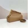 Fendi First Small Bag In Light Brown Leather with Python F