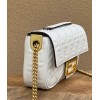Fendi Baguette Chain Midi Bag In White Nappa Leather