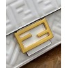 Fendi Baguette Chain Midi Bag In White Nappa Leather