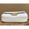 Fendi Baguette Chain Midi Bag In White Nappa Leather
