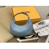 Fendi Fendigraphy Small Hobo Bag In Light Blue Leather
