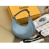 Fendi Fendigraphy Small Hobo Bag In Light Blue Leather