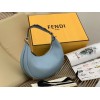 Fendi Fendigraphy Small Hobo Bag In Light Blue Leather