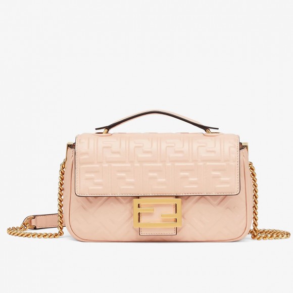 F**di baguette chain midi bag in powder nappa leather