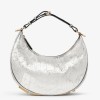 Fendi Fendigraphy Small Hobo Bag In Silver Metallic Leather
