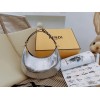 Fendi Fendigraphy Small Hobo Bag In Silver Metallic Leather
