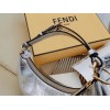 Fendi Fendigraphy Small Hobo Bag In Silver Metallic Leather