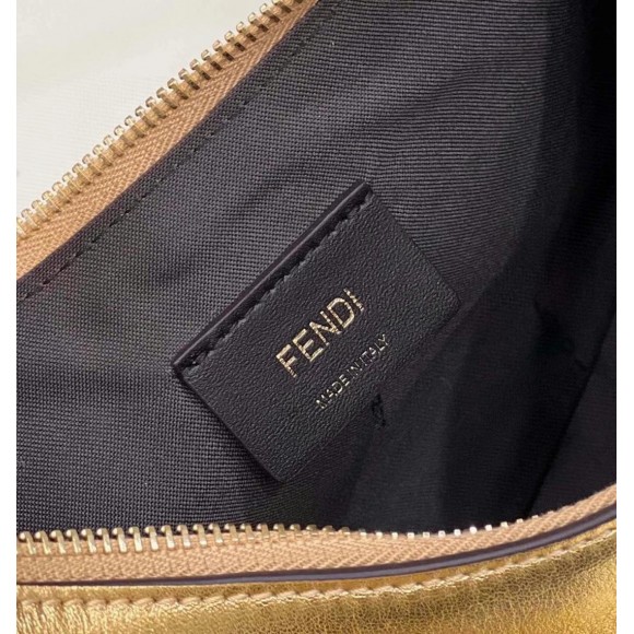 F**di F**digraphy small hobo bag in gold metallic leather