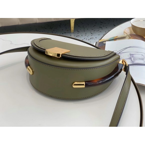 F**di moonlight saddle bag in green calfskin