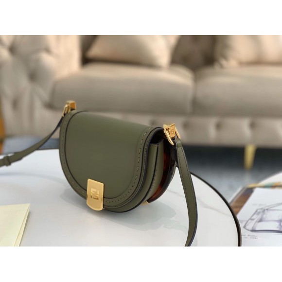 F**di moonlight saddle bag in green calfskin