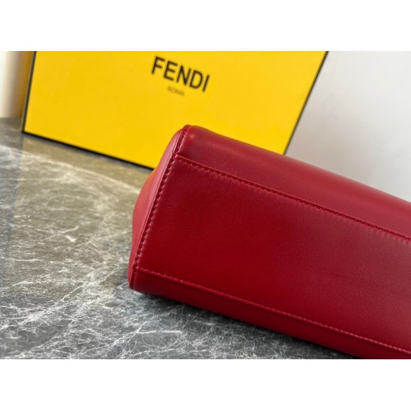 F**di peekaboo mini bag in red nappa leather