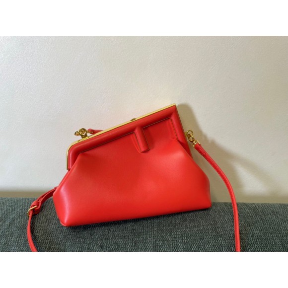 F**di first small bag in red nappa leather