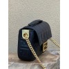 Fendi Baguette Chain Midi Bag In Black Nappa Leather
