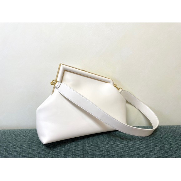 F**di first medium bag in white nappa leather