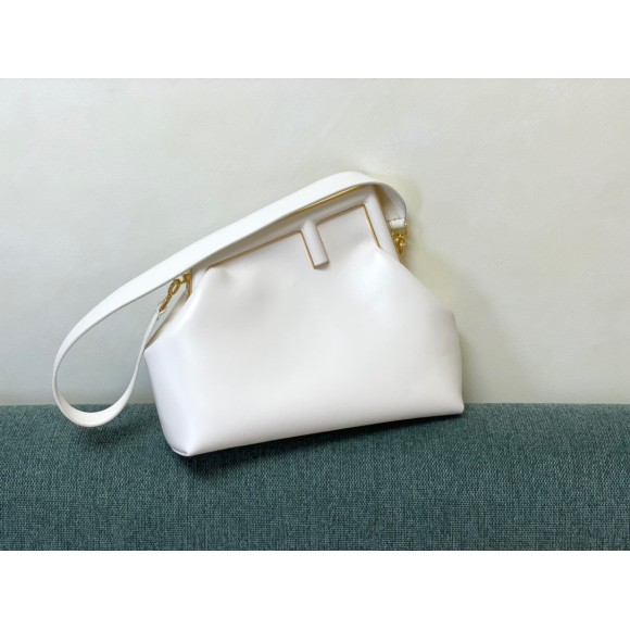 F**di first medium bag in white nappa leather