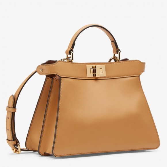 F**di peekaboo iseeu small bag in beige calfskin