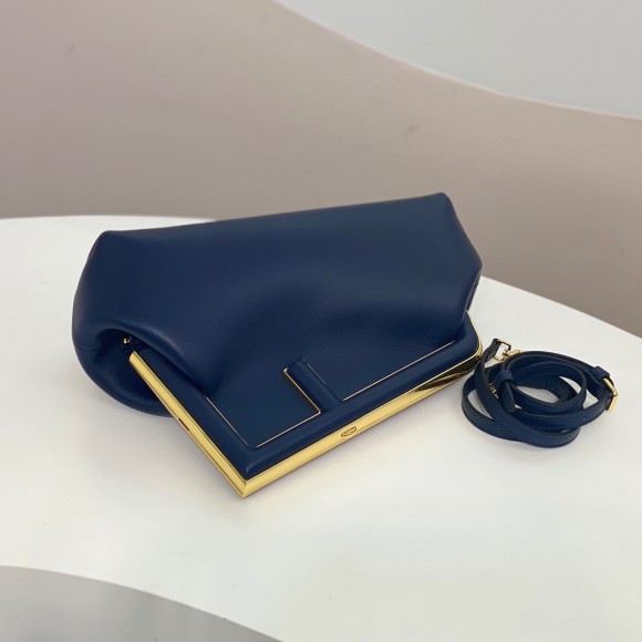 F**di first small bag in dark blue nappa leather