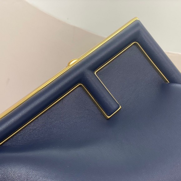 F**di first small bag in dark blue nappa leather