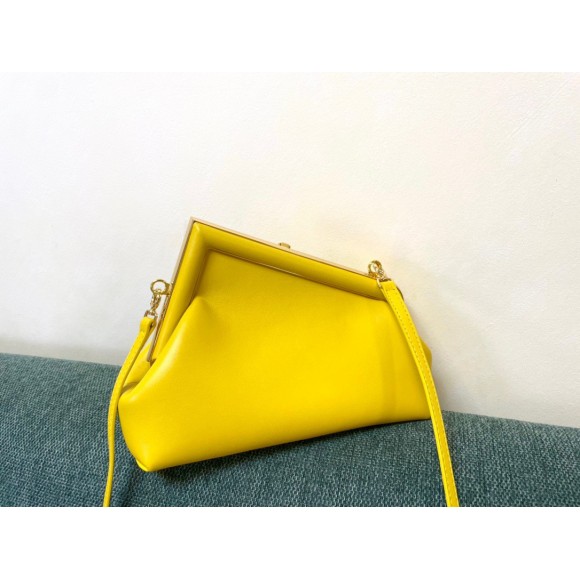 F**di first small bag in yellow nappa leather