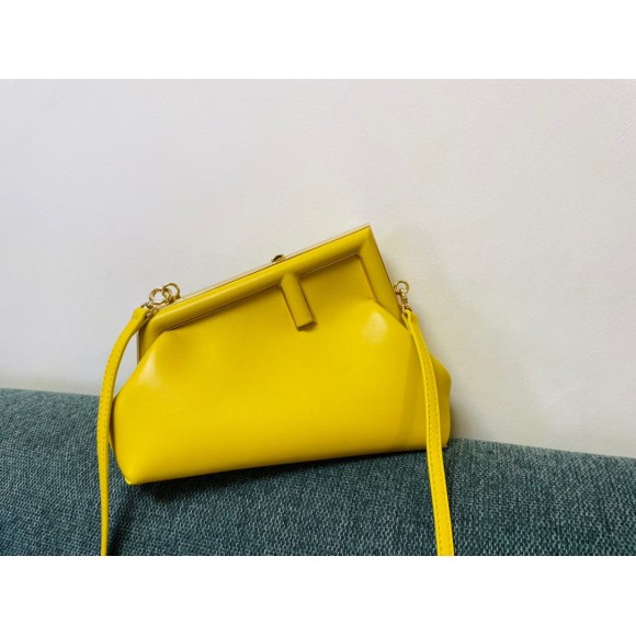 F**di first small bag in yellow nappa leather