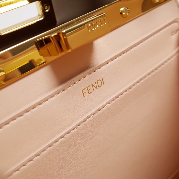 F**di peekaboo iseeu small bag in white calfskin