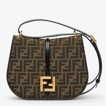 Fendi C’mon Medium Bag in FF Jacquard Fabric and Leather Fendi C’mon Medium Bag in FF Jacquard Fabric and Leather
