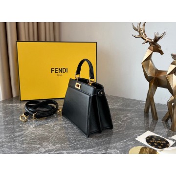 Fendi Peekaboo ISeeU Petite Bag In Black Nappa Leather Fendi Peekaboo ISeeU Petite Bag In Black Nappa Leather