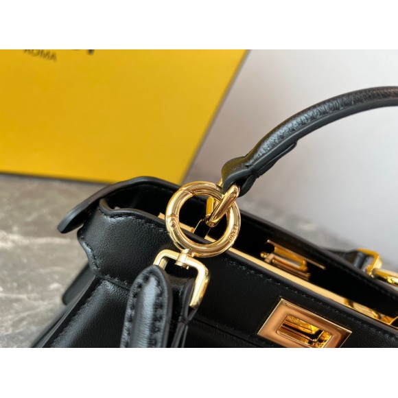 F**di peekaboo iseeu petite bag in black nappa leather