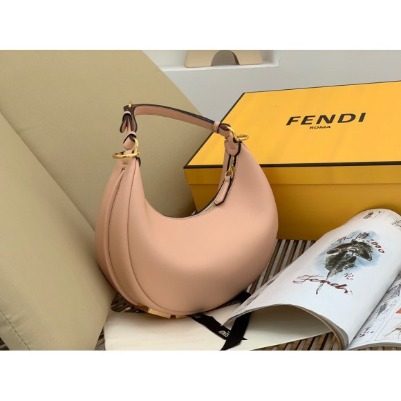 F**di F**digraphy small hobo bag in pink leather