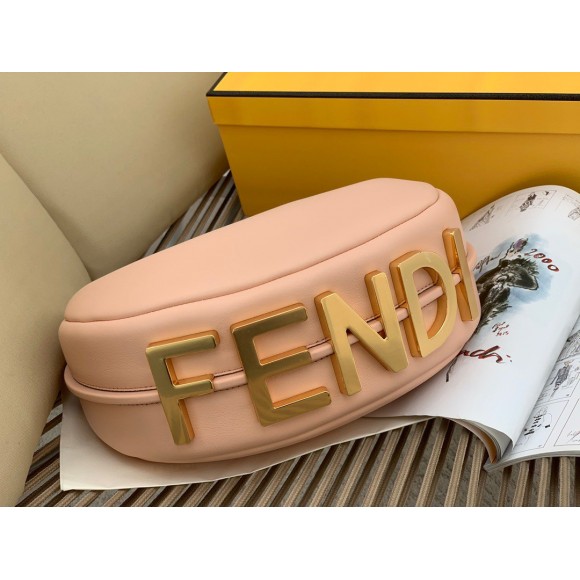 F**di F**digraphy small hobo bag in pink leather