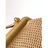 Fendi First Small Bag In Beige Raffia Macrame