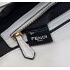 Fendi Large Baguette Bag In White FF Nappa Leather