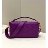Fendi Large Baguette Bag In Purple FF Nappa Leather