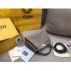 Fendi Peekaboo Mini Selleria Grey Bag with Python Leather Handle