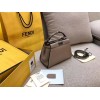 Fendi Peekaboo Mini Selleria Grey Bag with Python Leather Handle