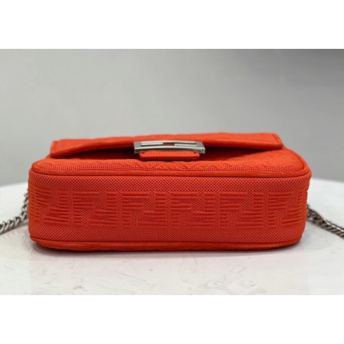 Fendi Baguette Chain Midi Bag In Piment FF Fabric