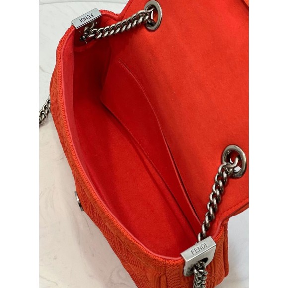 F**di baguette chain midi bag in piment ff fabric