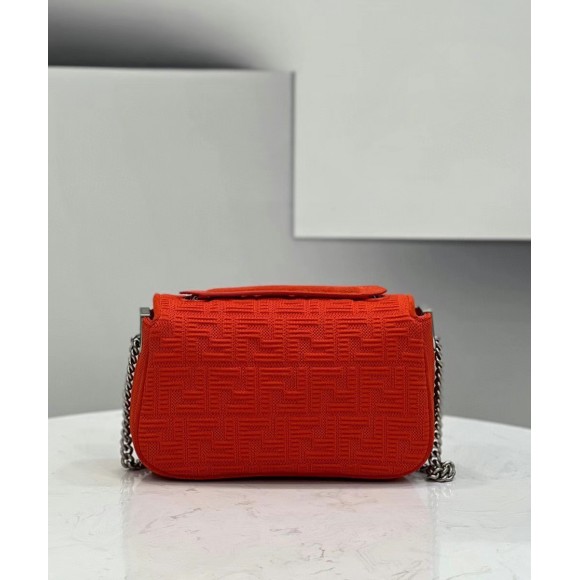 F**di baguette chain midi bag in piment ff fabric