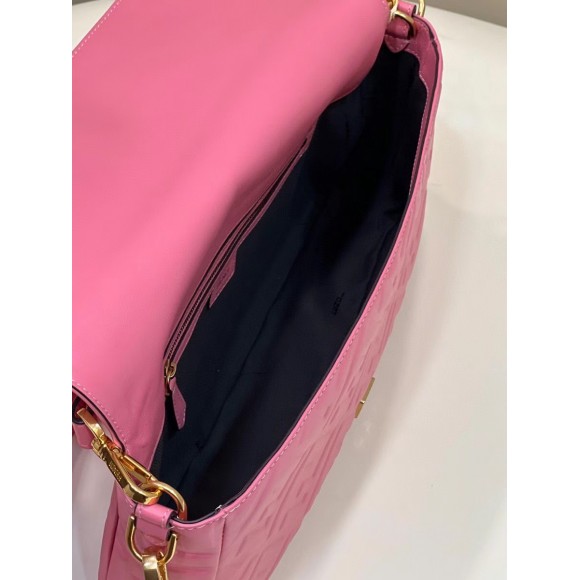 F**di large baguette bag in pink ff nappa leather