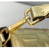Fendi Medium Baguette Bag In Gold FF Metallic Leather