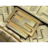 Fendi Medium Baguette Bag In Gold FF Metallic Leather