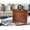 Fendi Sunshine Medium Tote Bag In Brown Calfskin