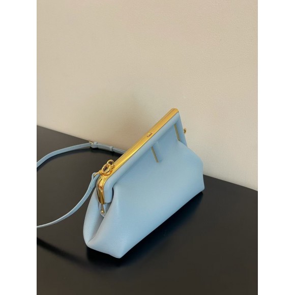 F**di first medium bag in light blue nappa leather