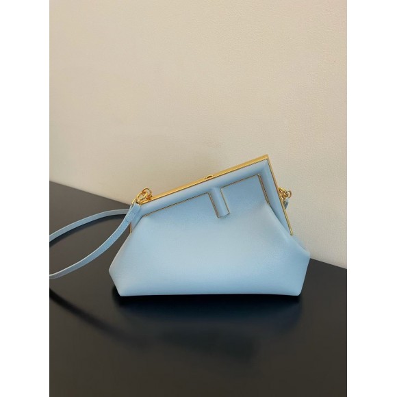 F**di first medium bag in light blue nappa leather