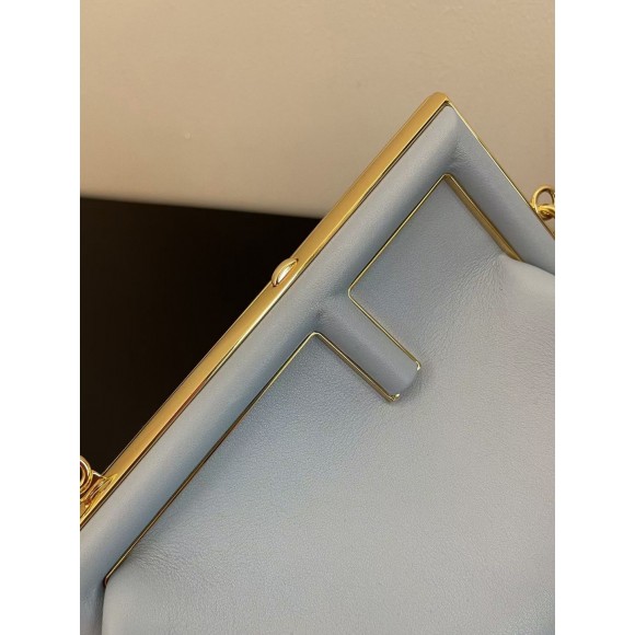 F**di first medium bag in light blue nappa leather